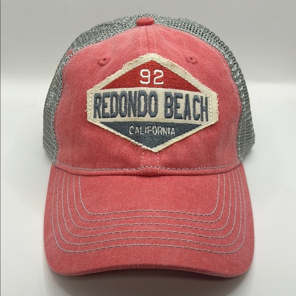 Redondo Beach Salmon/Pink and Gray snap back trucker hat - Picture 4 of 11